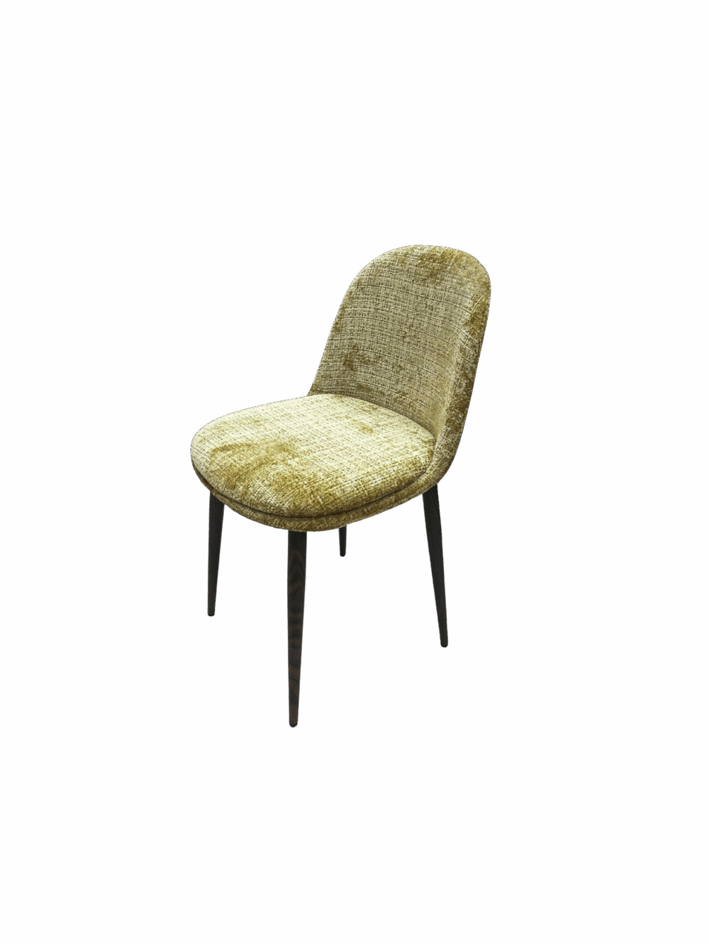 Chaise en velours - Couleur beige doré meuble décoration boutique Plume magasin de déco aux docks76 à Rouen normandie