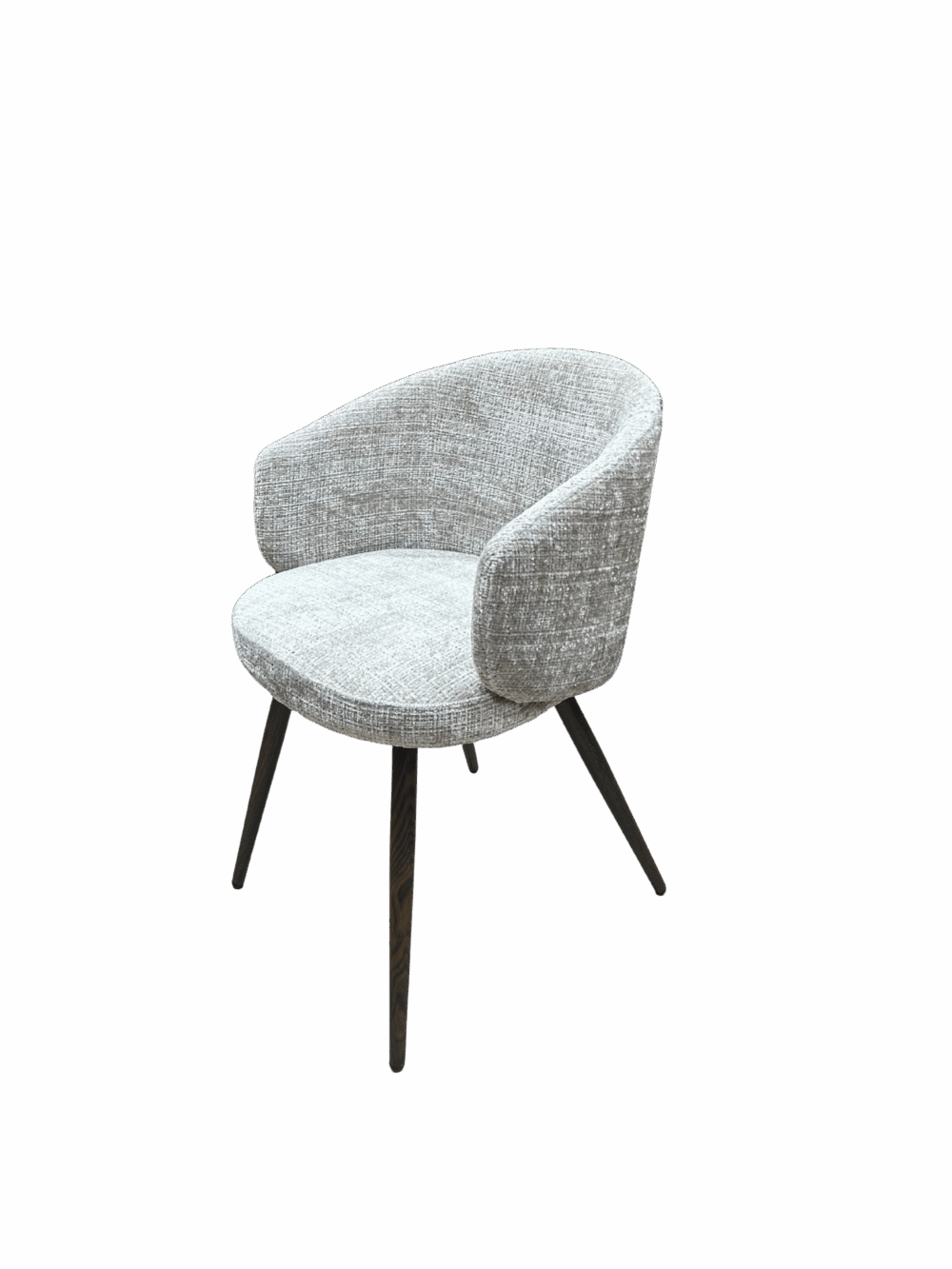 Chaise dossier rond en tissu - Couleur beige meuble décoration boutique Plume magasin de déco aux docks76 à Rouen normandie