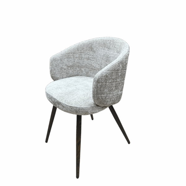 Chaise dossier rond en tissu - Couleur beige meuble décoration boutique Plume magasin de déco aux docks76 à Rouen normandie