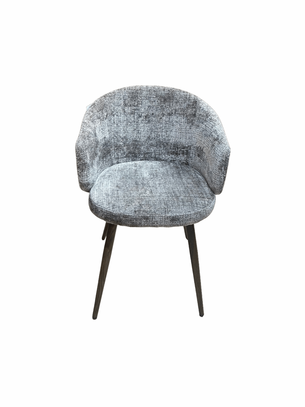 Chaise dossier rond en tissu - Couleur grise meuble décoration boutique Plume magasin de déco aux docks76 à Rouen normandie