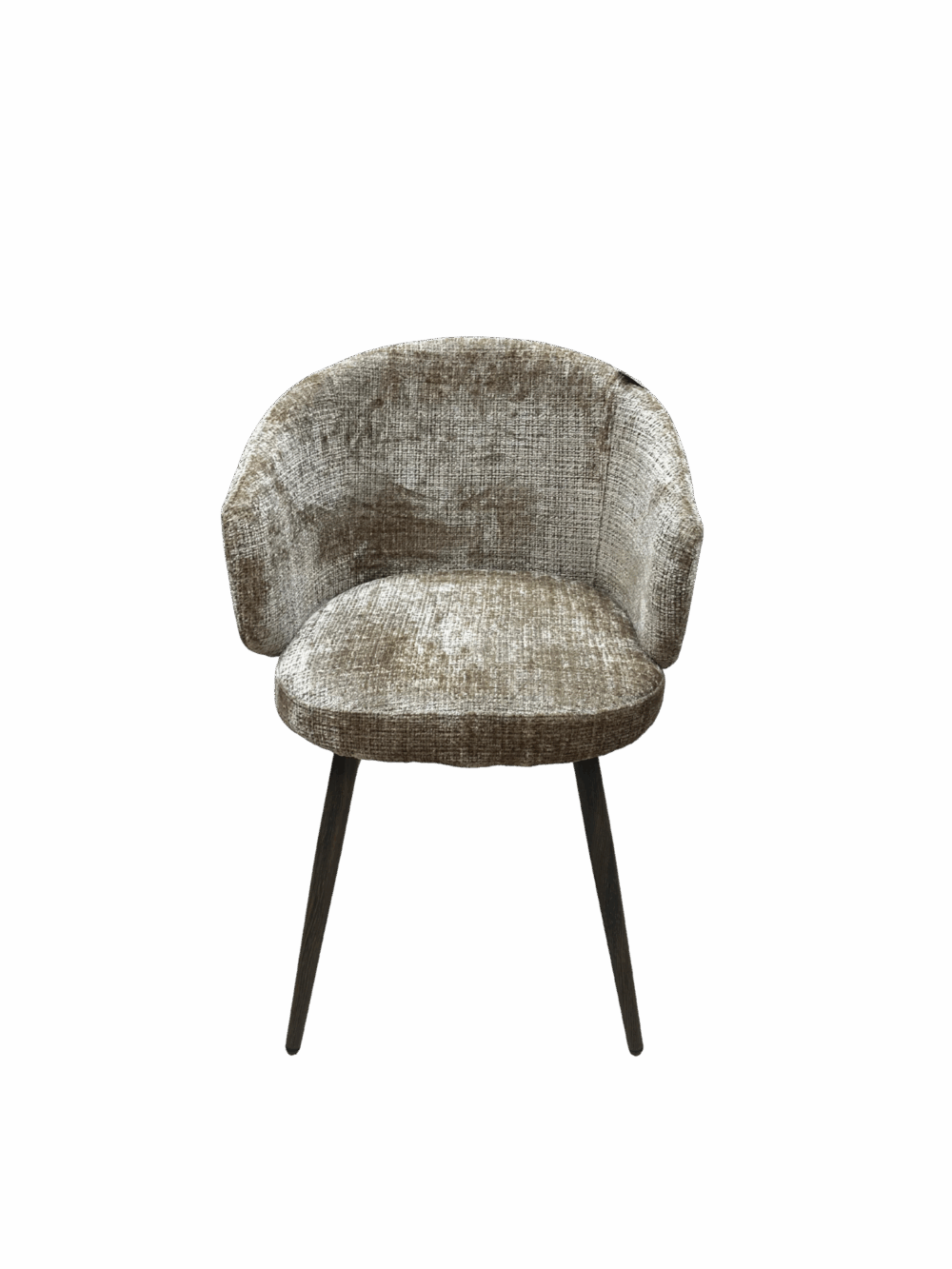 Chaise dossier rond en tissu - Couleur marron meuble décoration boutique Plume magasin de déco aux docks76 à Rouen normandie