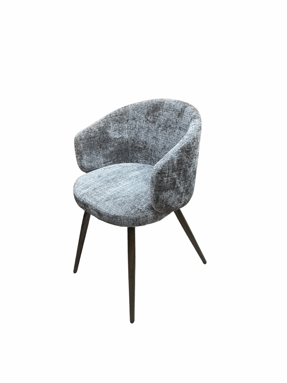 Chaise dossier rond en tissu - Couleur grise meuble décoration boutique Plume magasin de déco aux docks76 à Rouen normandie