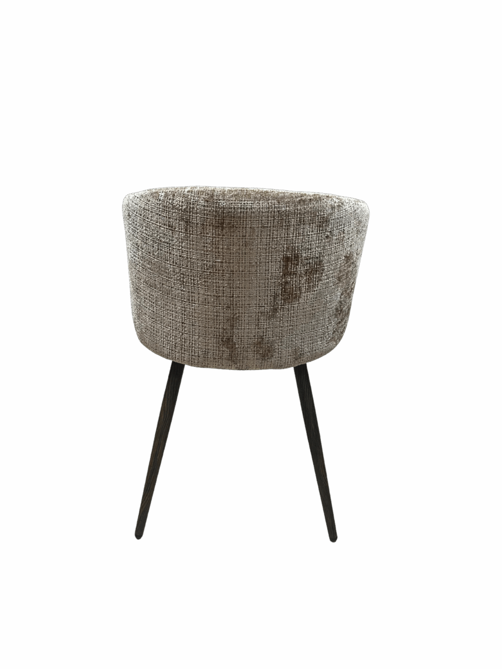 Chaise dossier rond en tissu - Couleur marron meuble décoration boutique Plume magasin de déco aux docks76 à Rouen normandie