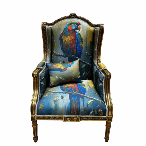 Fauteuil perroquets boutique Plume magasin de décoration aux Docks76 à Rouen.
