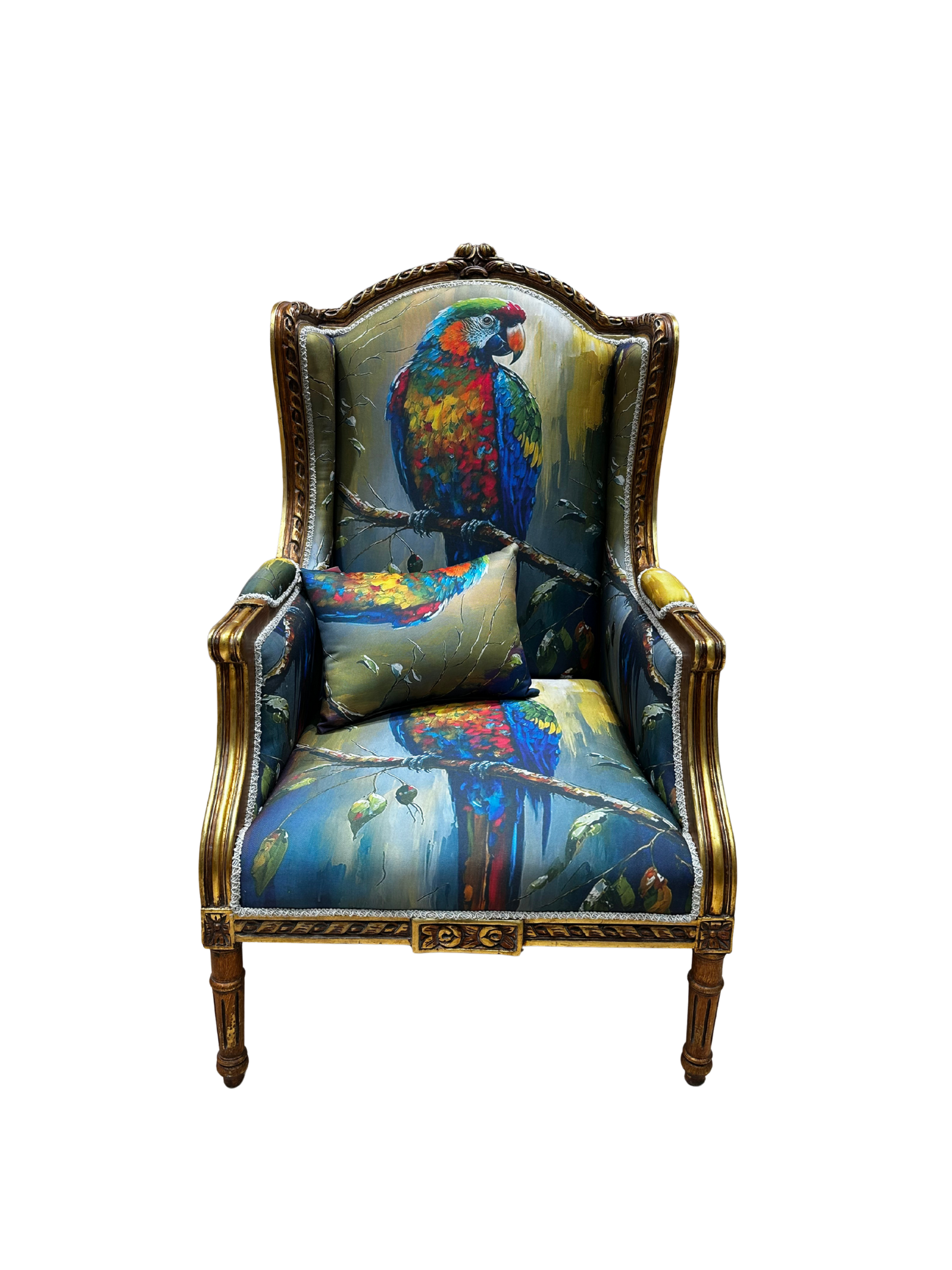 Fauteuil perroquets boutique Plume magasin de décoration aux Docks76 à Rouen.