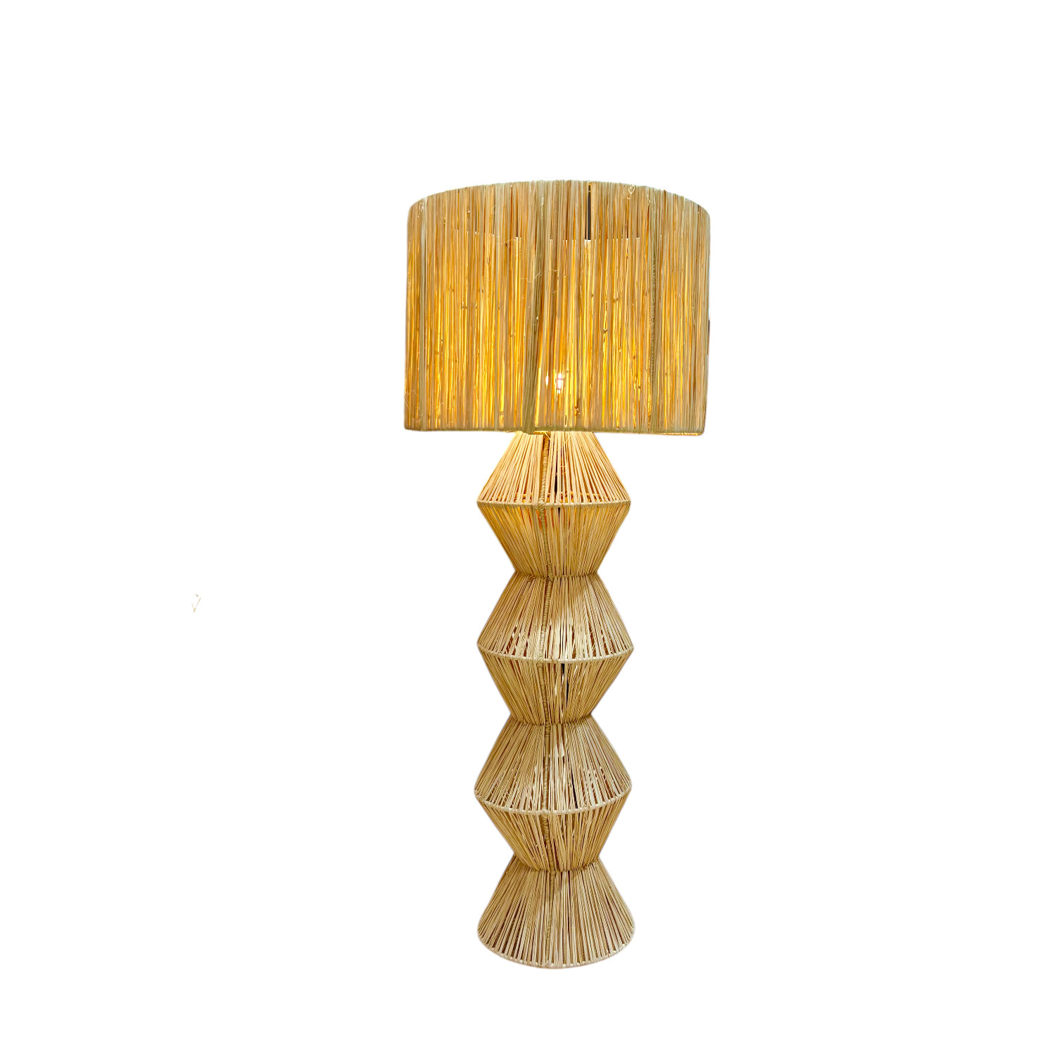 Lampadaire raphia naturel boutique art-déco décoration Plume Docks76 Rouen