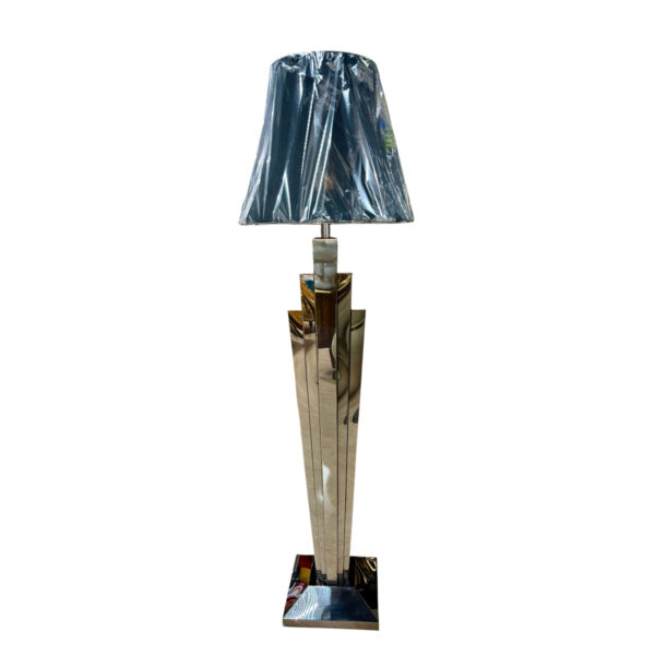 Lampadaire design métal chromé gris boutique art-déco décoration Plume aux Docks76 à Rouen