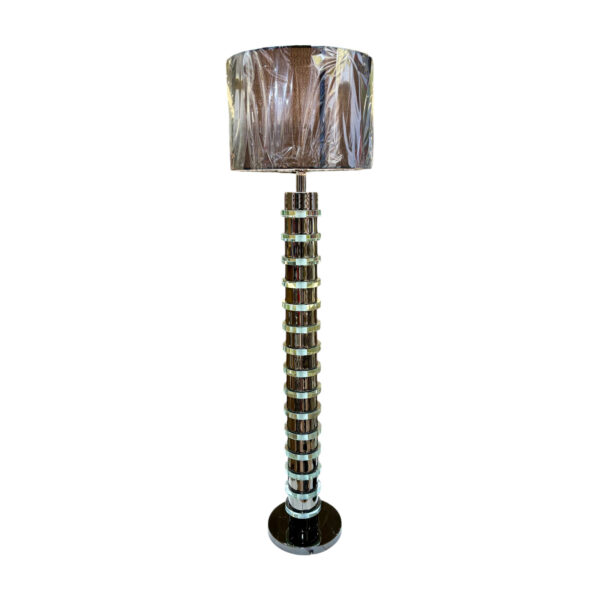 lampadaire design verre transparent métal chromé boutique art-déco décoration Plume Docks76 Rouen