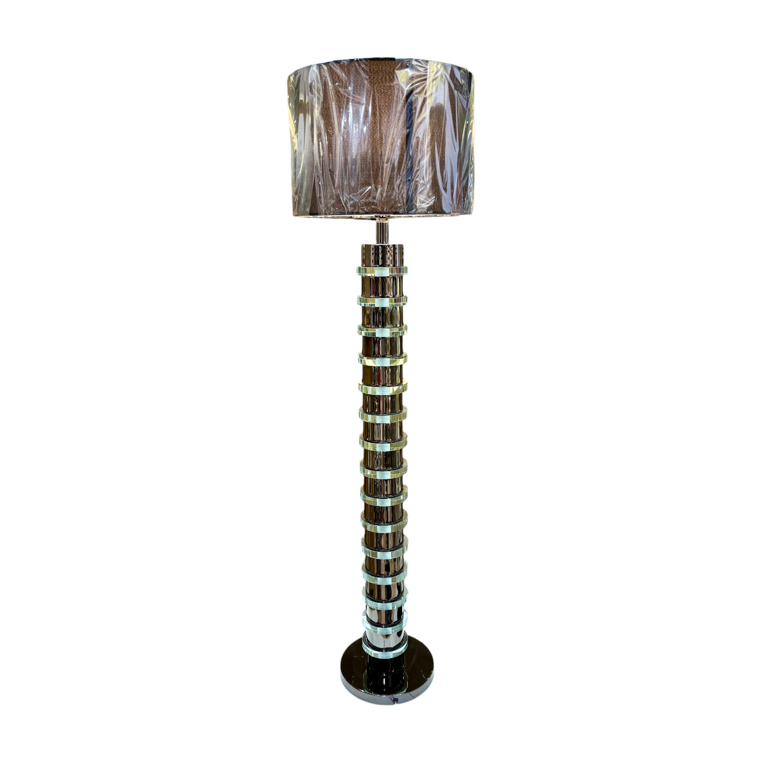 lampadaire design verre transparent métal chromé boutique art-déco décoration Plume Docks76 Rouen